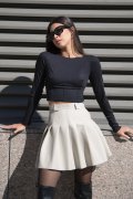Tennis leather skirt