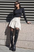 Tennis leather skirt