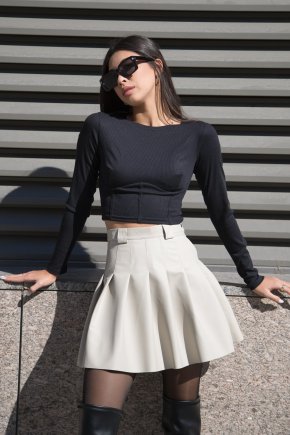 Tennis leather skirt