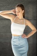 Tina lace-up top